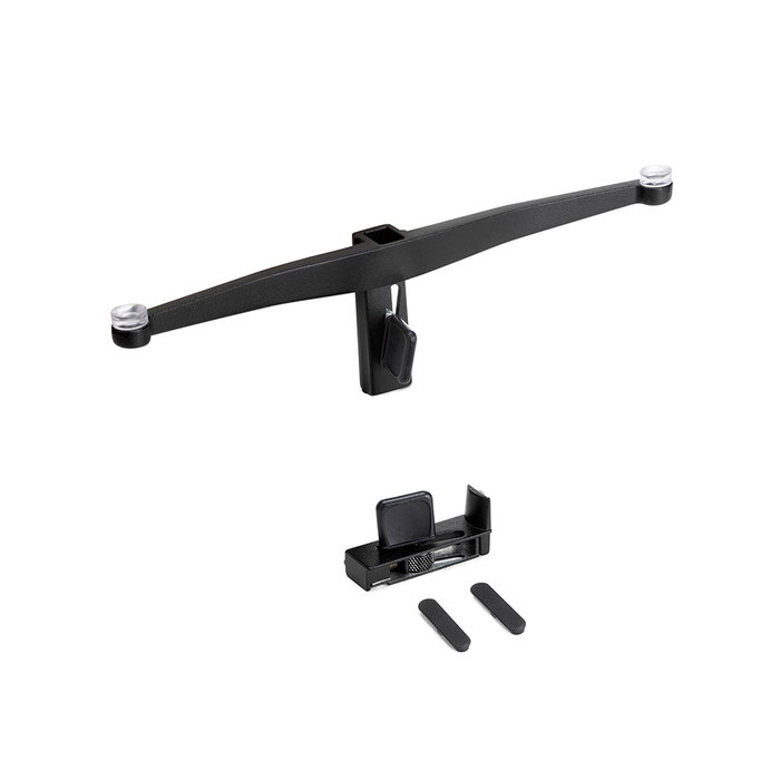 Emuca Lote de soportes para 5 estantes de cristal para la estructura Zero, cristales no incluidos, Zamak, Pintado color negro texturizado