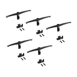 Emuca Lote de soportes para 5 estantes de cristal para la estructura Zero, cristales no incluidos, Zamak, Pintado color negro texturizado