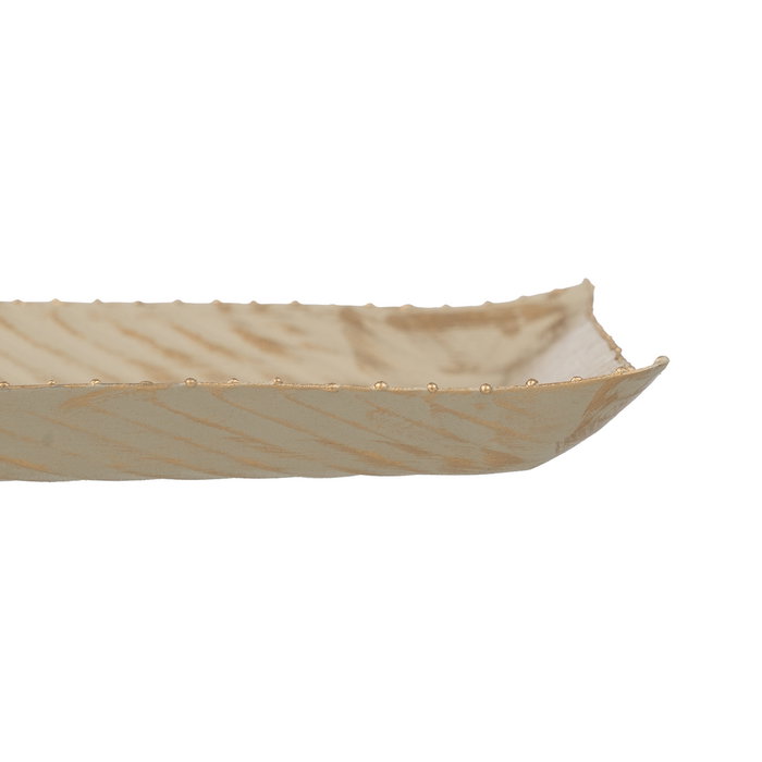 Bandeja Oro-Beige Metal 36 X 23 X 2 cm (Set de 2)