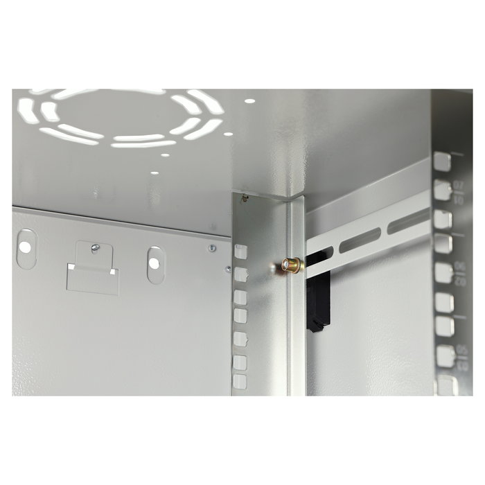 Digitus Dynamic-N Serie - Bastidor de Pared Rack 7U - 600x450 mm (Ancho x Fondo) - Con Puertas de Cristal y Acero, Rieles, Bloqueo, 60 kg de Carga, Gris Claro