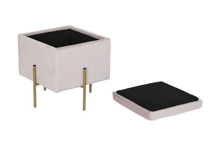 DKD Home Decor Reposapiés Rosa Dorado 45 x 47 x 45 cm