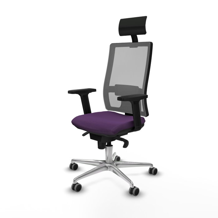 PIQUERAS Y CRESPO Silla de oficina Horna con mecanismo Sincro, Morado y Gris