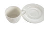 DKD Home Decor Set de Taza y Plato de Porcelana Blanca Carve Loving 24