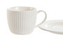 DKD Home Decor Set de Taza y Plato de Porcelana Blanca Carve Loving 24