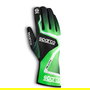 Sparco S00255612VFNR Guantes de Karting Rush 2020 para Niños Talla 12 Verde-Negro con Palma de Silicona, Diseño Precurvado y Muñeca Elástica.