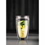 Bodum Juego de 2 vasos Pavina To Go de doble pared con tapa hermética, 40 cl, Transparente