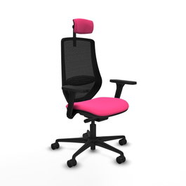 PIQUERAS Y CRESPO Silla de oficina Mardos con mecanismo Sincro/Traslack Rosa y Negro