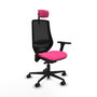 PIQUERAS Y CRESPO Silla de oficina Mardos con mecanismo Sincro/Traslack Rosa y Negro