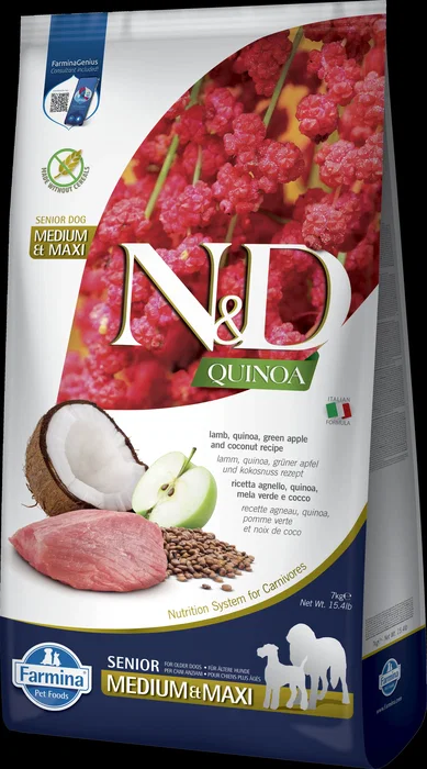 Farmina N&D Dog Quinoa Senior Cordero Med Maxi Pienso para Perro de Raza Maxi 7 kg Farmina N&D Dog Quinoa Senior Cordero Med Maxi Pienso para Perro de Raza Maxi 7 kg