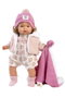 Llorens Muñeca Lola Llorona con mantita 38 cm, cuerpo de tela con mecanismo de sonido y voz en español, para niños +3 años
