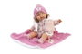 Llorens Muñeca Lola Llorona con mantita 38 cm, cuerpo de tela con mecanismo de sonido y voz en español, para niños +3 años