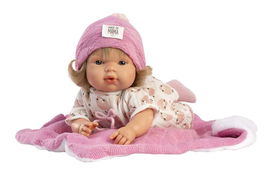 Llorens Muñeca Lola Llorona con Mantita 38cm Cuerpo de Tela Mecanismo de Sonido