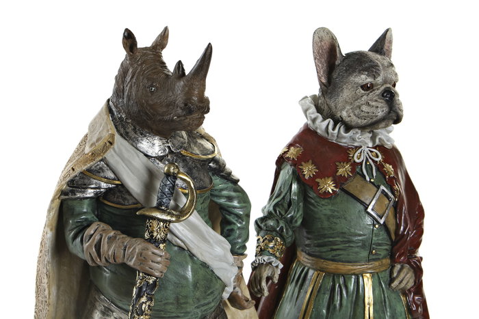 DKD Home Decor Figura Resina Animal Napoleon Multicolor Surtido de 2