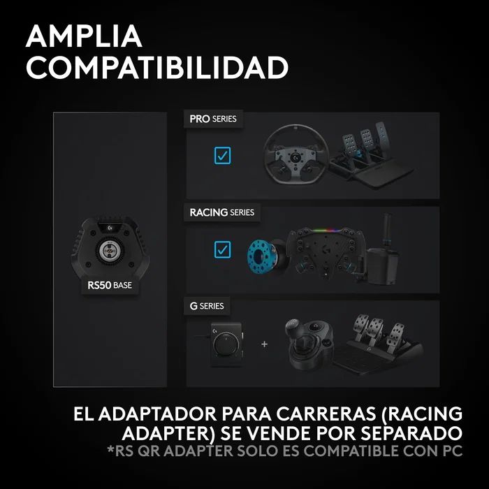 Logitech G RS50 System - Volante de Carreras Direct-Drive 8Nm con TRUEFORCE, Negro Logitech G RS50 System - Volante de Carreras Direct-Drive 8Nm con TRUEFORCE, Negro