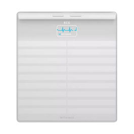 Withings Body Scan - Báscula Inteligente Bluetooth/Wi-Fi, Blanco - Análisis Corporal, Grasa, Músculo, Agua, Frecuencia Cardíaca, 200 kg, 8 Usuarios