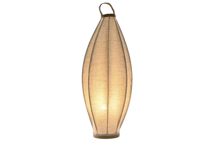 DKD Home Decor Lámpara de Pie Lino y Cuerda Natural 38x38x100 DKD Home Decor Lámpara de Pie Lino y Cuerda Natural 38x38x100