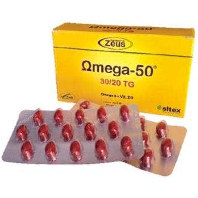 ZEUS Omega-50 30/20 Tg 60Cap. Aceite de Pescado EPA DHA Vitamina D3 para Corazón Sistema Inmunitario ZEUS Omega-50 30/20 Tg 60Cap. Aceite de Pescado EPA DHA Vitamina D3 para Corazón Sistema Inmunitario