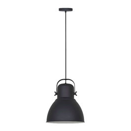 Fbright Lámpara de Techo Colgante, Casquillo E27, Negro, Aluminio, Potencia Máx. 60W, IP20, Ø320 x 1870 mm (No Incluye Bombilla)