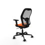 PIQUERAS Y CRESPO Silla de oficina Jorquera con mecanismo Sincro, tela naranja y malla gris