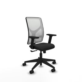 PIQUERAS Y CRESPO Silla de oficina Motilla con mecanismo Sincro, Negro y Blanco