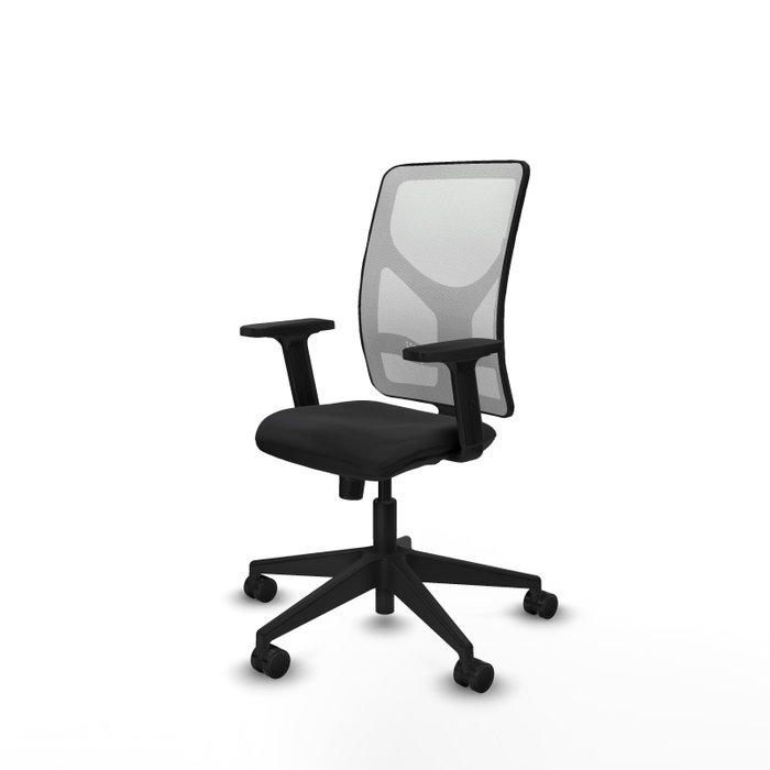 PIQUERAS Y CRESPO Silla de oficina Motilla con mecanismo Sincro, Negro y Blanco