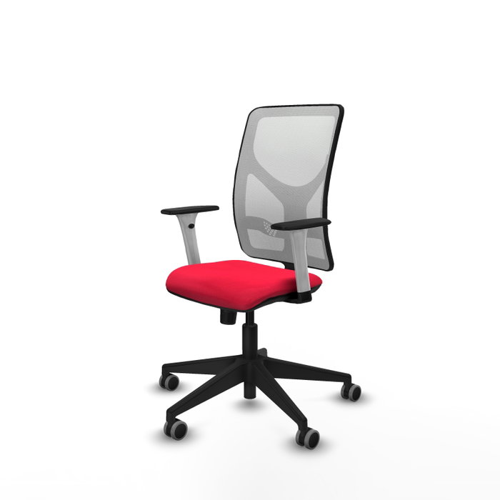 PIQUERAS Y CRESPO Silla de oficina Motilla con Mecanismo Sincro, Rojo y Blanco