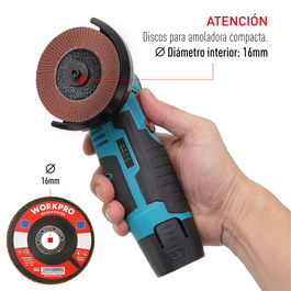 Workpro Disco Láminas Plano Ø100 x 16 mm, Óxido de Aluminio para Hierro Fundido, Acero y Madera, para Amoladora