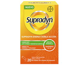 Supradyn Supradyn Energy Doble Acción Sobres Efervescentes con Vitamina B, Magnesio, Rodiola, Melisa para Energía y Control del Estrés, 20 Unidades