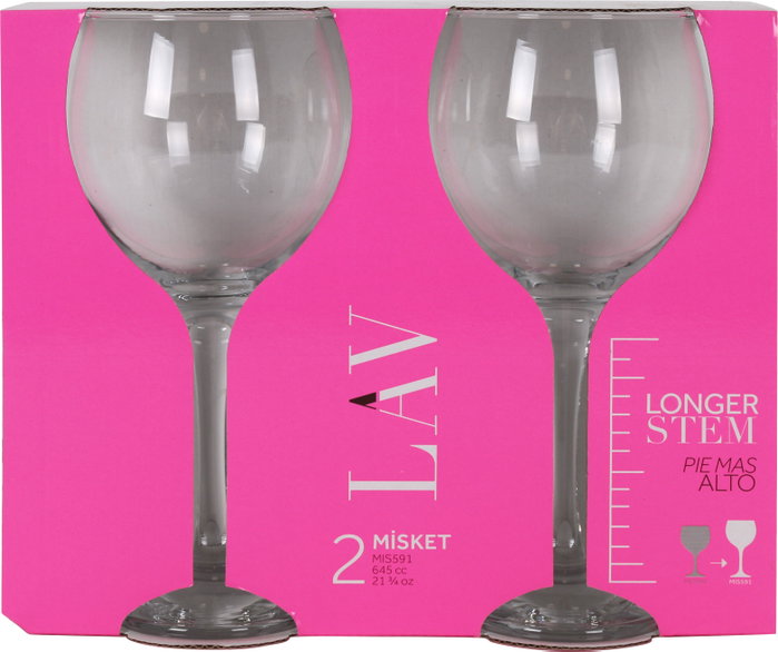 LAV Set 2 Copas Combinadas Misket, 645 cc, Cristalería, Ø9.5x10.5x22 cm, 307 g por pieza (12 Cajas)
