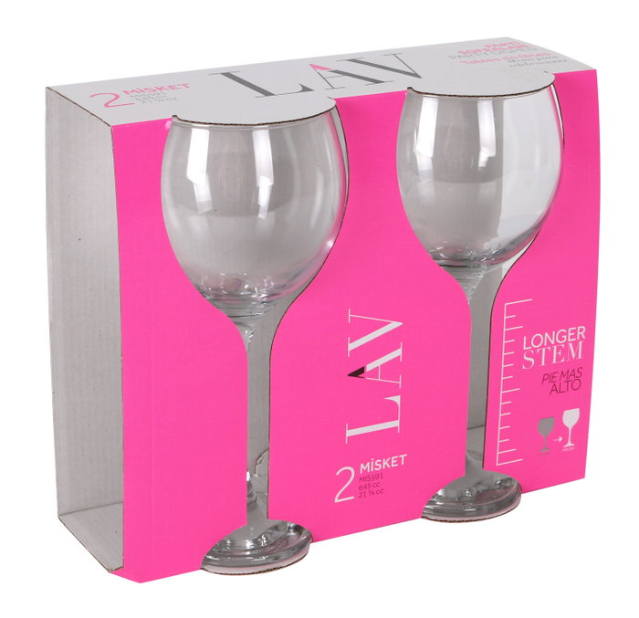LAV Set 2 Copas Combinadas Misket, 645 cc, Cristalería, Ø9.5x10.5x22 cm, 307 g por pieza (12 Cajas)