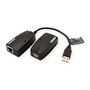 VALUE USB 2.0 Extensión sobre RJ45 Cable 0.15m Cat5e Cat6, Negro, Ref. 12.99.1123
