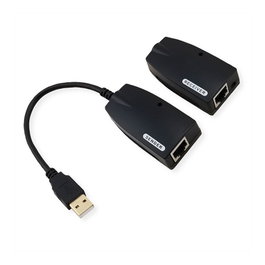 VALUE USB 2.0 Extensión sobre RJ45 Cable 0.15m Cat5e Cat6, Negro, Ref. 12.99.1123