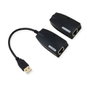 VALUE USB 2.0 Extensión sobre RJ45 Cable 0.15m Cat5e Cat6, Negro, Ref. 12.99.1123