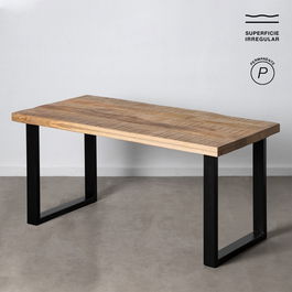 Mesa Comedor Natural-Negro 160 X 90 X 76 cm