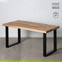Mesa Comedor Natural-Negro 160 X 90 X 76 cm