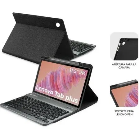 Subblim SUBKT3-BTL330 Funda con Teclado Bluetooth QWERTY ES para Lenovo Tab 2025 11.5" Negra