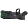 THE G-LAB COMBO-ACTINIUM/FR Combo Gaming 4 en 1: Teclado Retroiluminado, Ratón Retroiluminado, Auriculares con Cable y Alfombrilla