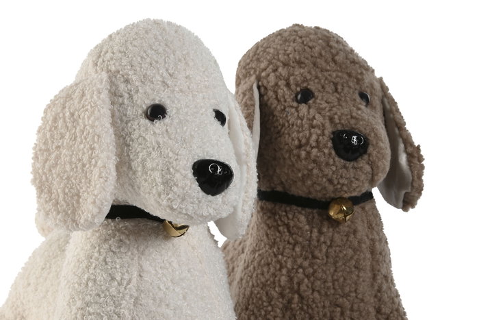 DKD Home Decor Sujetapuertas de Poliéster con Diseño de Perro, Surtido de 2 Unidades