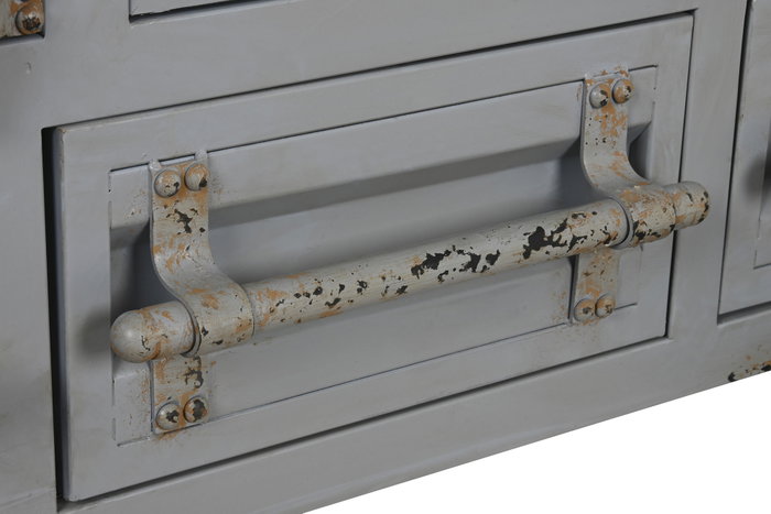 DKD Home Decor Armario Vintage Gris Metal 112 x 46 x 174 cm
