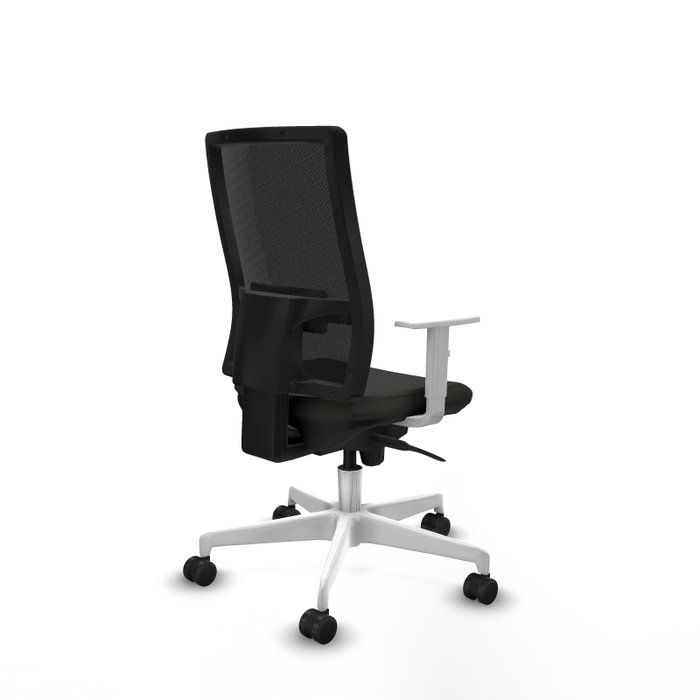 PIQUERAS Y CRESPO Silla de oficina Horna con mecanismo Sincro, Negra con reposabrazos blancos PIQUERAS Y CRESPO Silla de oficina Horna con mecanismo Sincro, Negra con reposabrazos blancos
