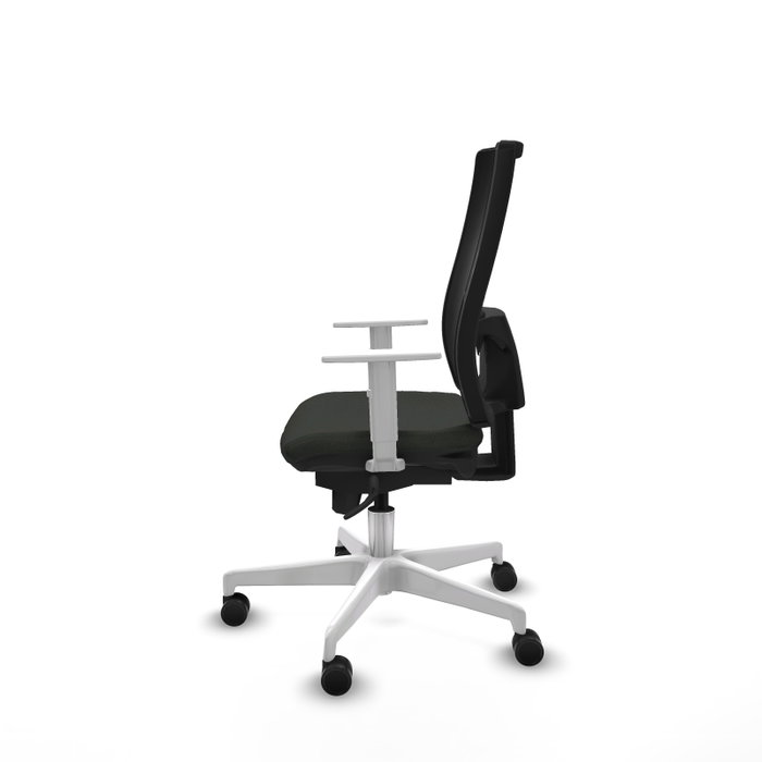 PIQUERAS Y CRESPO Silla de oficina Horna con mecanismo Sincro, Negra con reposabrazos blancos PIQUERAS Y CRESPO Silla de oficina Horna con mecanismo Sincro, Negra con reposabrazos blancos