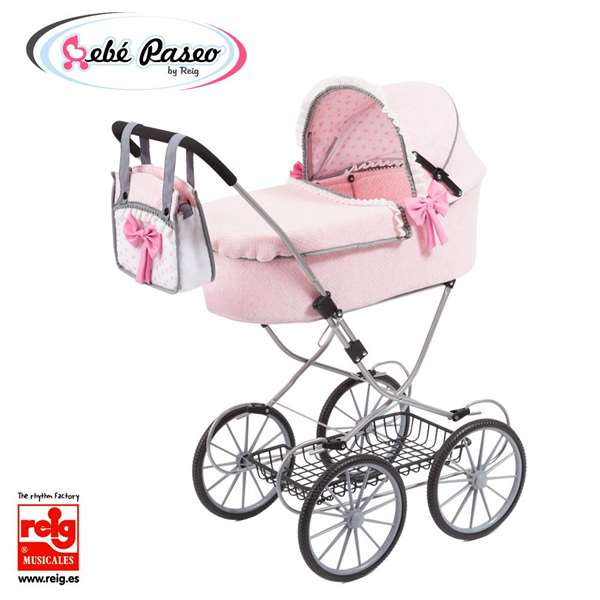 Reig Coche Muñecas Dolls Pram Rosa 89x70x42 cm