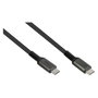 GoodConnections Cable USB-C 2.0 ST-ST 0,5m Textil Trenzado 240W Carga Rápida Negro