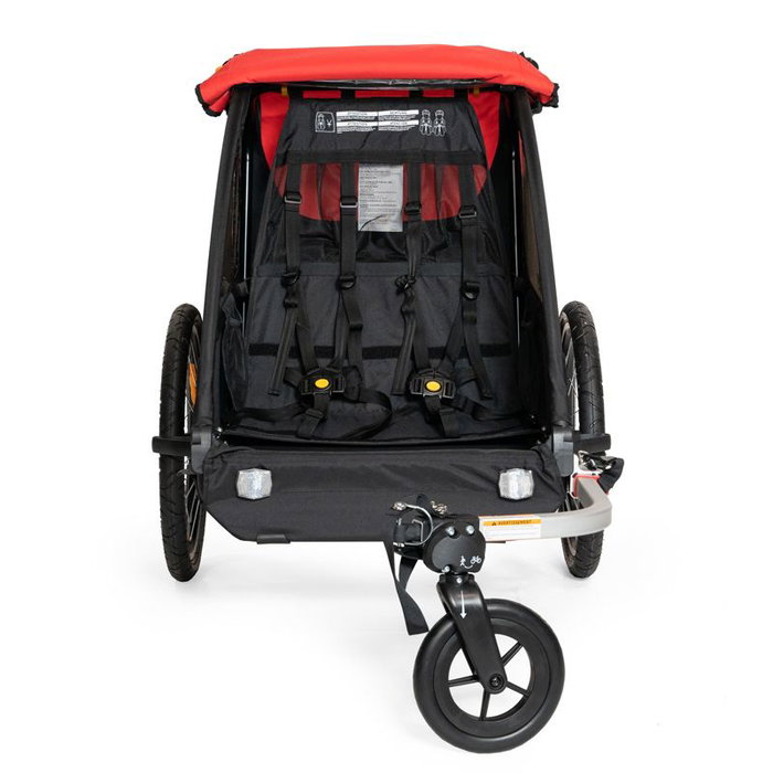 Burley Honey Bee Remolque para bicicleta y silla de paseo convertible 2 plazas, capacidad de carga 45 kg, ruedas 20", plegable