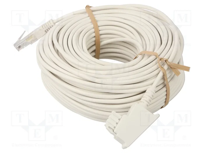 GOOBAY Cable telefónico con conectores RJ45 y TAE F, 30m, blanco