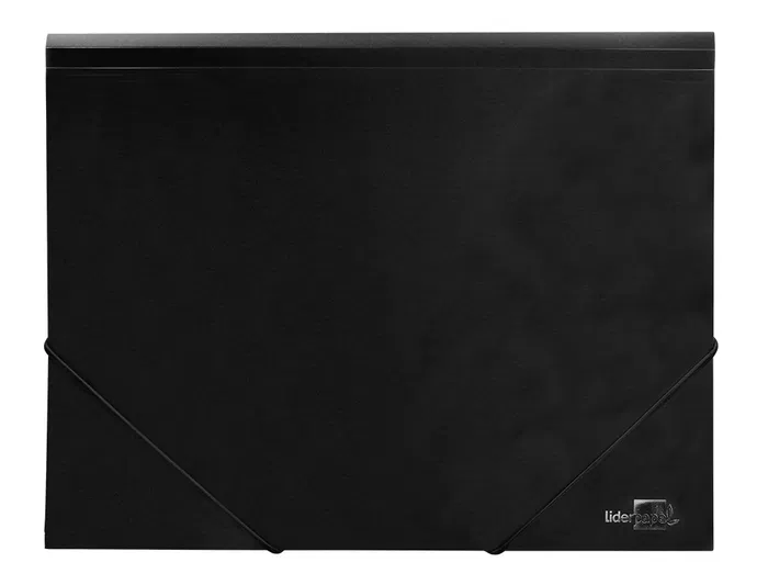 Liderpapel Carpeta Tres Solapas Polipropileno DIN A4 Color Negro Opaco