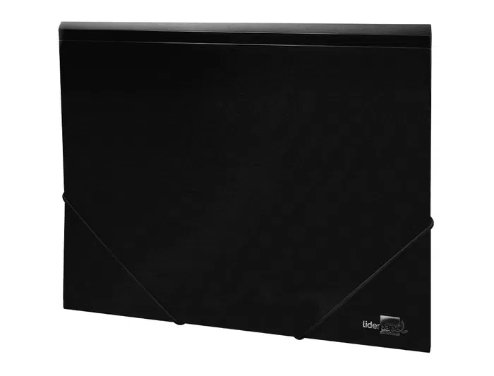 Liderpapel Carpeta Tres Solapas Polipropileno DIN A4 Color Negro Opaco