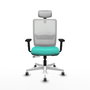 PIQUERAS Y CRESPO Silla de oficina Haches Turquesa y Blanco