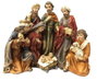 DKD Home Decor Set de 2 Figuras de Nacimiento de Resina, Blanco y Multicolor, 23x12,5x19,5 cm
