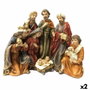DKD Home Decor Set de 2 Figuras de Nacimiento de Resina, Blanco y Multicolor, 23x12,5x19,5 cm